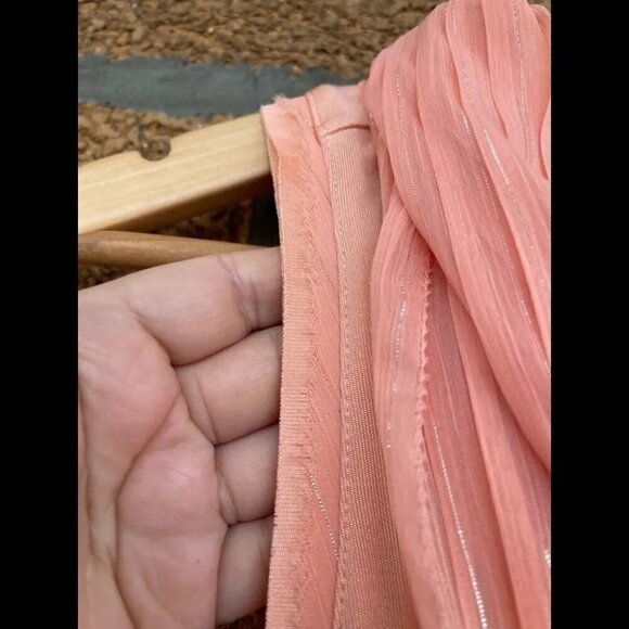 Alice + Olivia Slip  Peach Silk Dress large - Picture 6 of 12